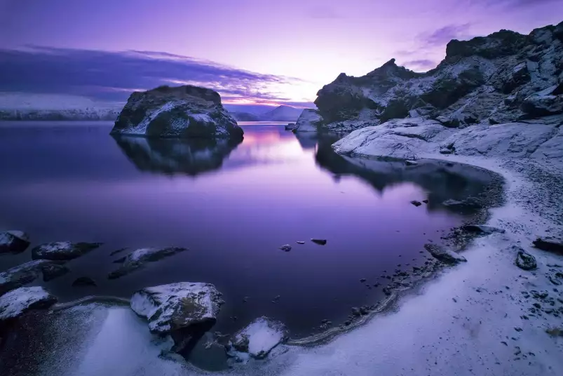 Crepuscule sur glace - poster paysage d'hiver