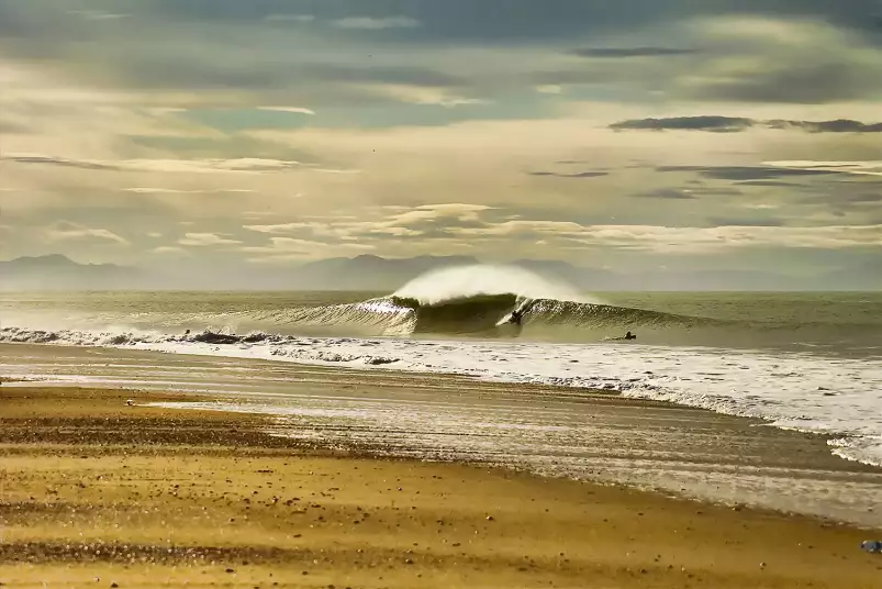 Surf dans les landes - affiche paysage ocean
