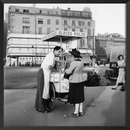 Marseille - glaces polos - poster noir et blanc vintage