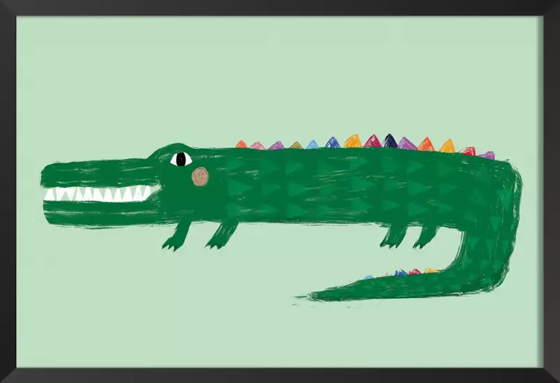 Crocodile vert - affiche enfants