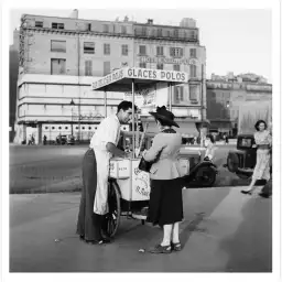 Marseille - glaces polos - poster noir et blanc vintage