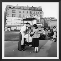 Marseille - glaces polos - poster noir et blanc vintage