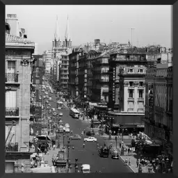 Marseille - la canebiere - poster noir et blanc vintage