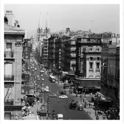 Marseille - la canebiere - poster noir et blanc vintage
