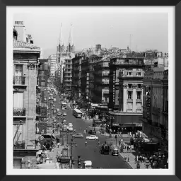 Marseille - la canebiere - poster noir et blanc vintage