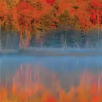 Lac d'automne - crédence sur mesure