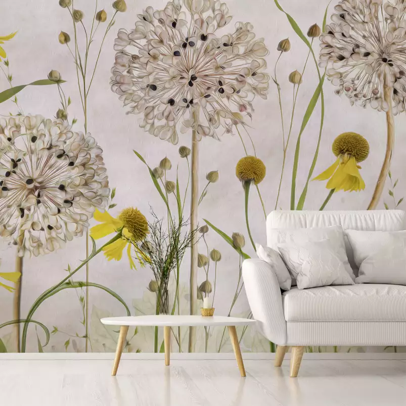 Alliums - papier peint motif plantes