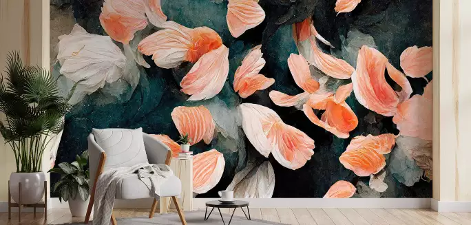 Feuilles de saumon - panoramique floral