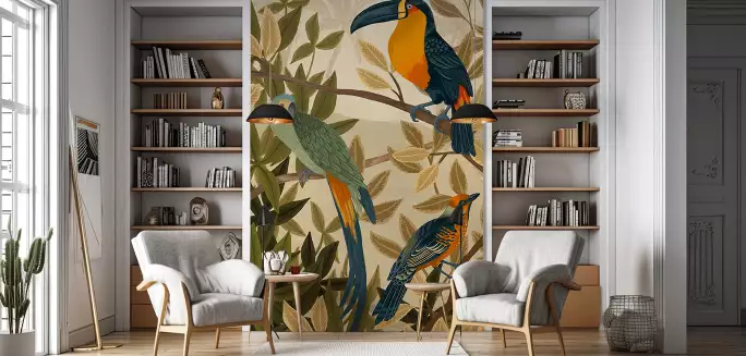 Toucans - papier peint oiseaux