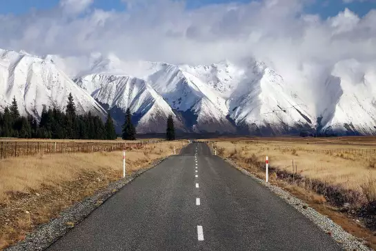 Route du lac Ohau - panoramique montagne