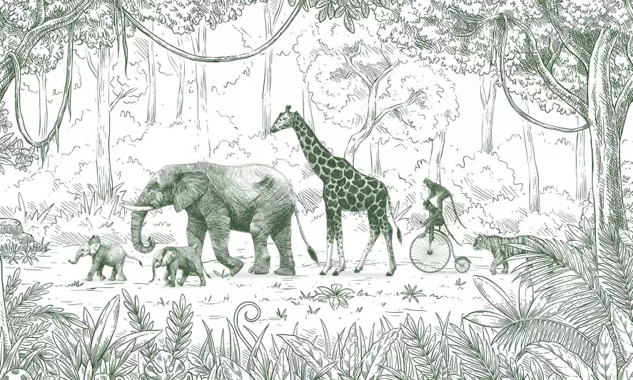 Animal Parade Negara - papier peint enfant