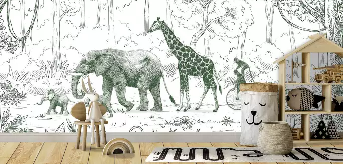 Animal Parade Negara - papier peint enfant