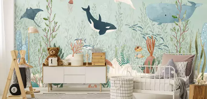 Monde marin fantastique - papier peint enfant