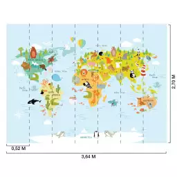 World map - tapisserie panoramique chambre enfant
