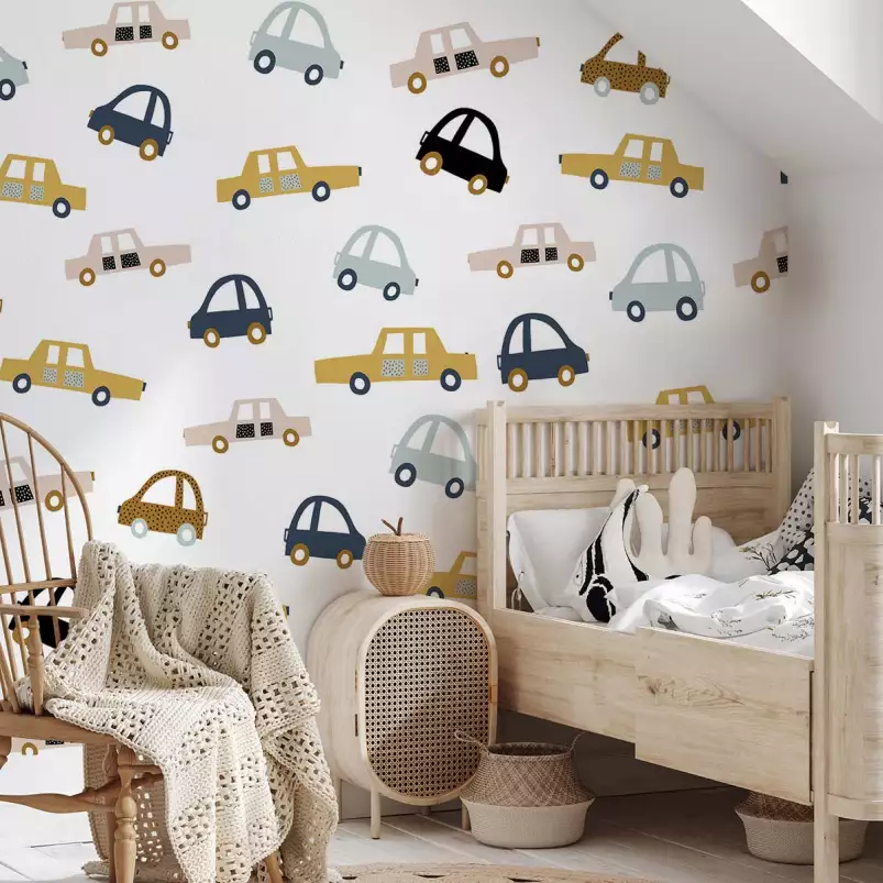 Petite voiture - tapisserie panoramique chambre enfant