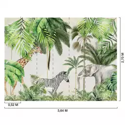 Animaux de la jungle - tapisserie panoramique chambre enfant