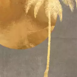 Cocotier doré - Tapisserie panoramique graphique