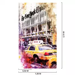 Taxi New York The Times - Tapisserie panoramique graphique