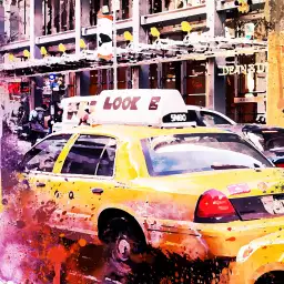 Taxi New York The Times - Tapisserie panoramique graphique