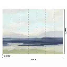 Aquarelle et côte - Tapisserie panoramique graphique