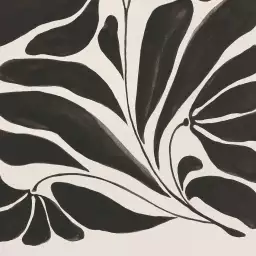 Black flower - Tapisserie panoramique graphique
