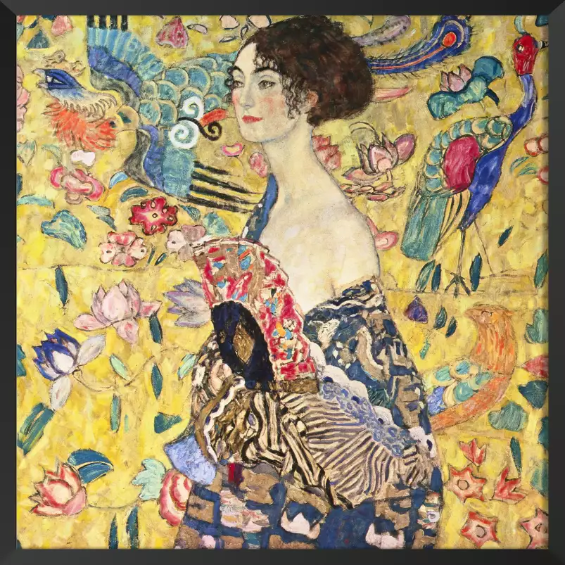 La dame à l'éventail de Gustav klimt - Classiques de l'art