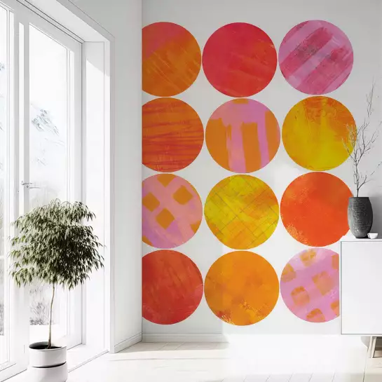 Rose orange - Tapisserie panoramique graphique