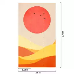 Colline au soleil - tapisserie panoramique