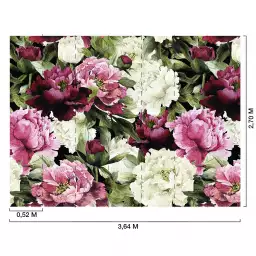 Pivoines - tapisserie panoramique fleurs