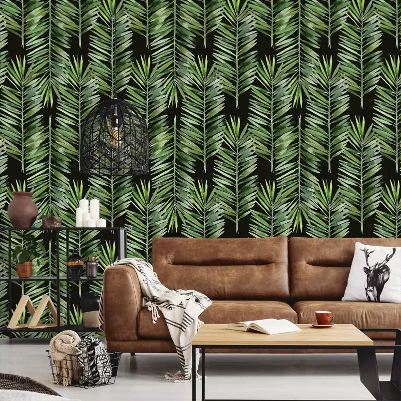 Feuilles de palmier - tapisserie panoramique feuilles