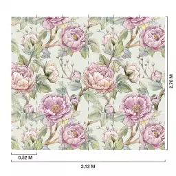Motif floral en aquarelle - tapisserie panoramique fleurs