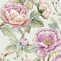 Motif floral en aquarelle - tapisserie panoramique fleurs