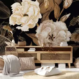 Bouquet vintage - tapisserie panoramique fleurs