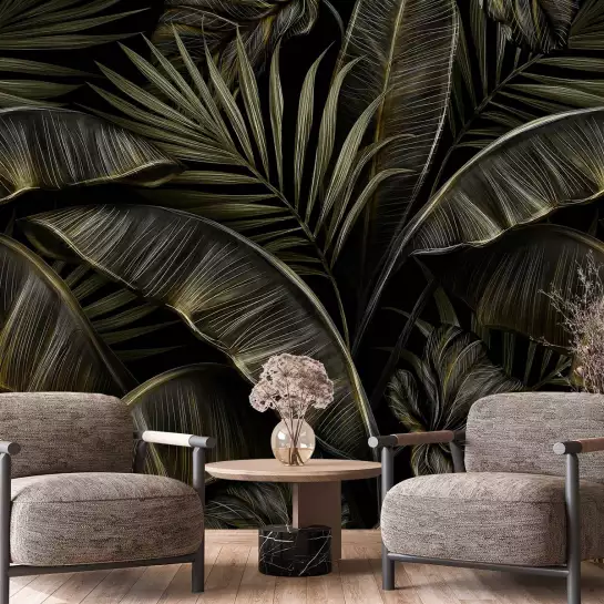 Palmes - tapisserie panoramique feuilles