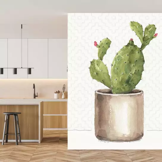 Cactus en pot - tapisserie panoramique exotique