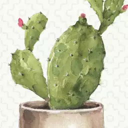 Cactus en pot - tapisserie panoramique exotique