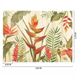 Fleurs du paradis - tapisserie panoramique feuilles