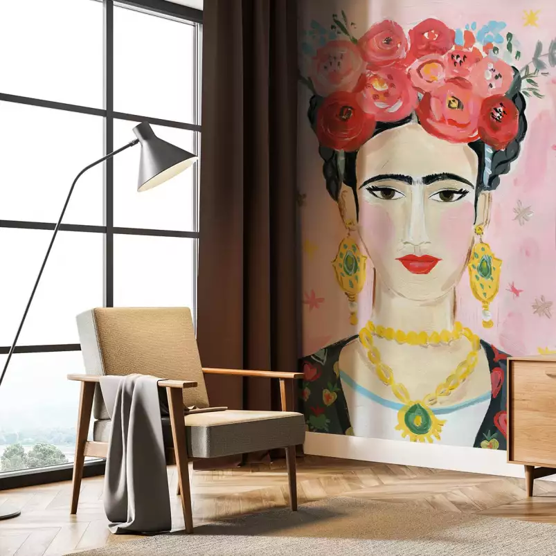 Frida Pinkie - tapisserie panoramique roses