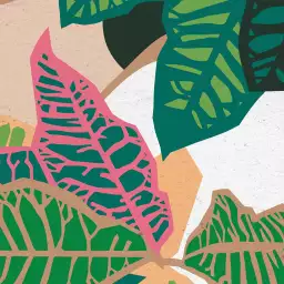 Feuilles exotiques - tapisserie panoramique feuilles