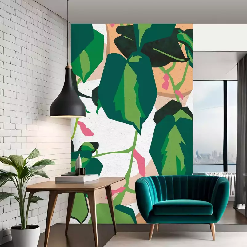 Inspiration Costa Rica - tapisserie panoramique feuilles