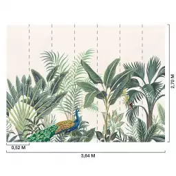 Paon et tropiques - tapisserie decoration murale