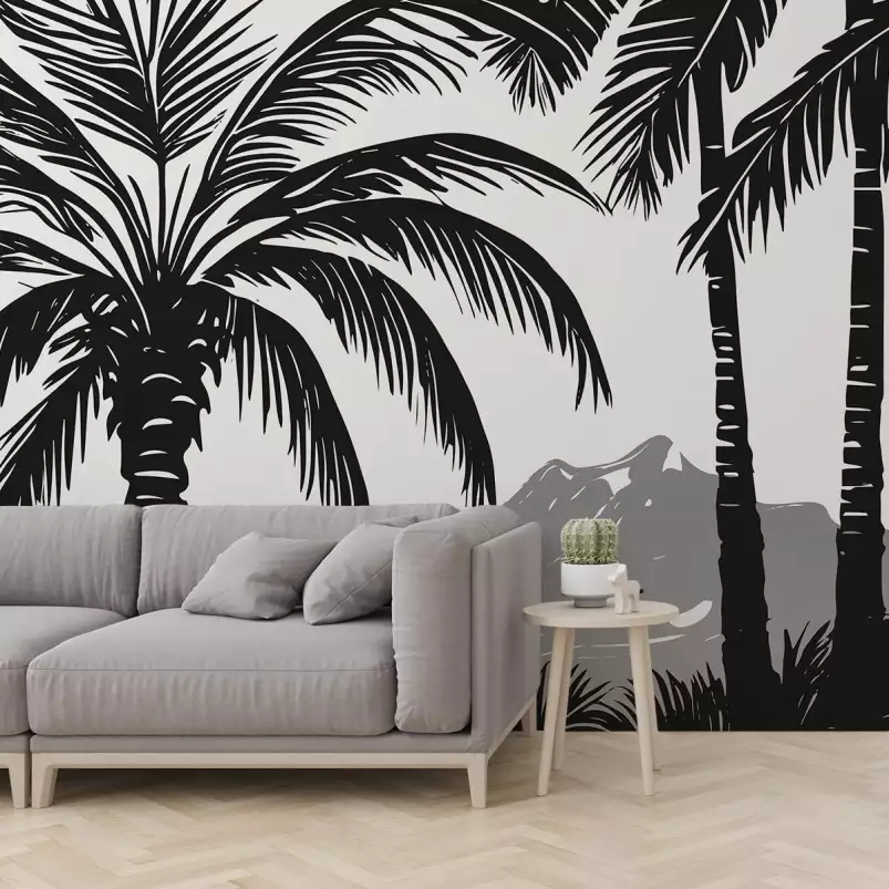 Ile aux palmiers - tapisserie panoramique exotique