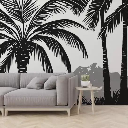 Ile aux palmiers - tapisserie panoramique exotique