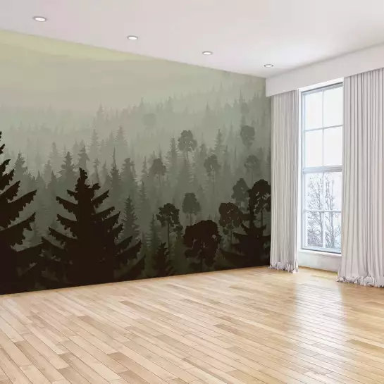 Dessin de forêt - tapisserie panoramique exotique