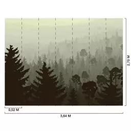 Dessin de forêt - tapisserie panoramique exotique