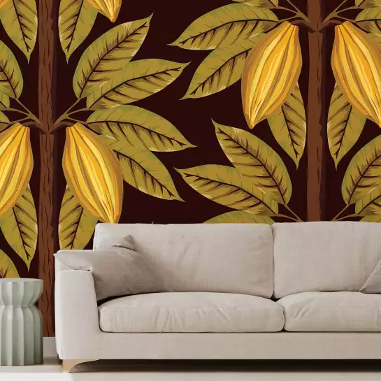 Jungle Cacaotier - tapisserie panoramique exotique