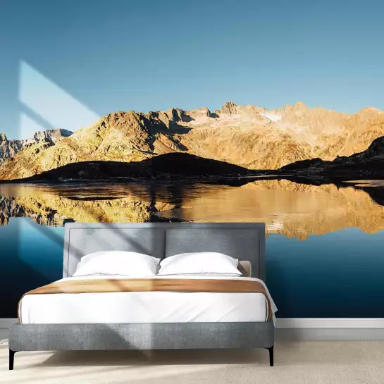 Lac de haute montagne - tapisserie decoration murale