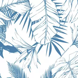 Feuilles tropicales bleues - tapisserie panoramique jungle