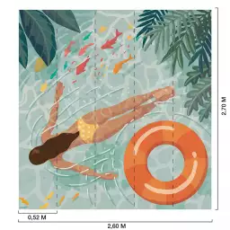 Lagon piscine - tapisserie decoration murale