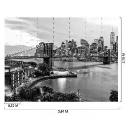 Vue sur Manhattan n&b - tapisserie murale panoramique